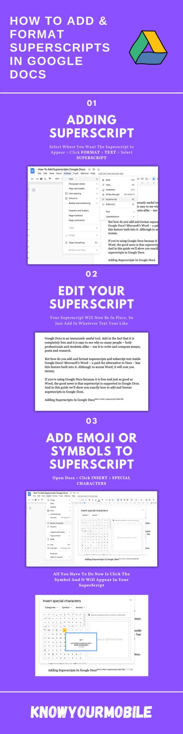 how to make a superscript